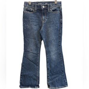 Old Navy Girls Denim High-Rise Flare Built in Touch Studded Jeans | Size 8